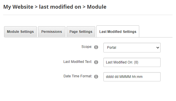 Last Modified Settings